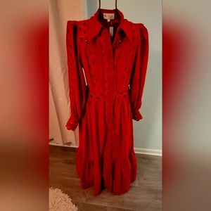 L'atiste by Amy (L)Large size  red maxi dress.